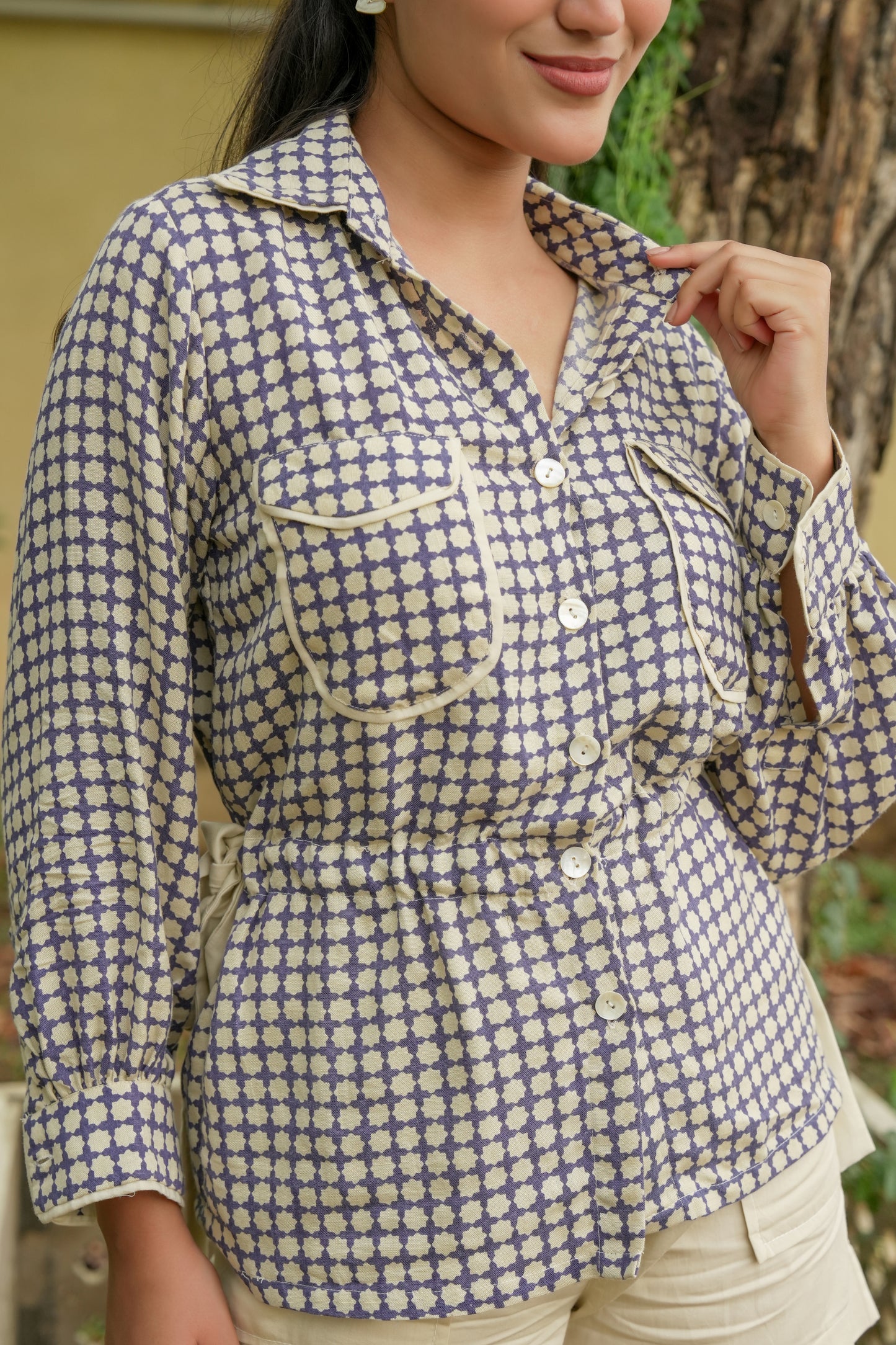 BLUE MOGRA UTILITY SHIRT