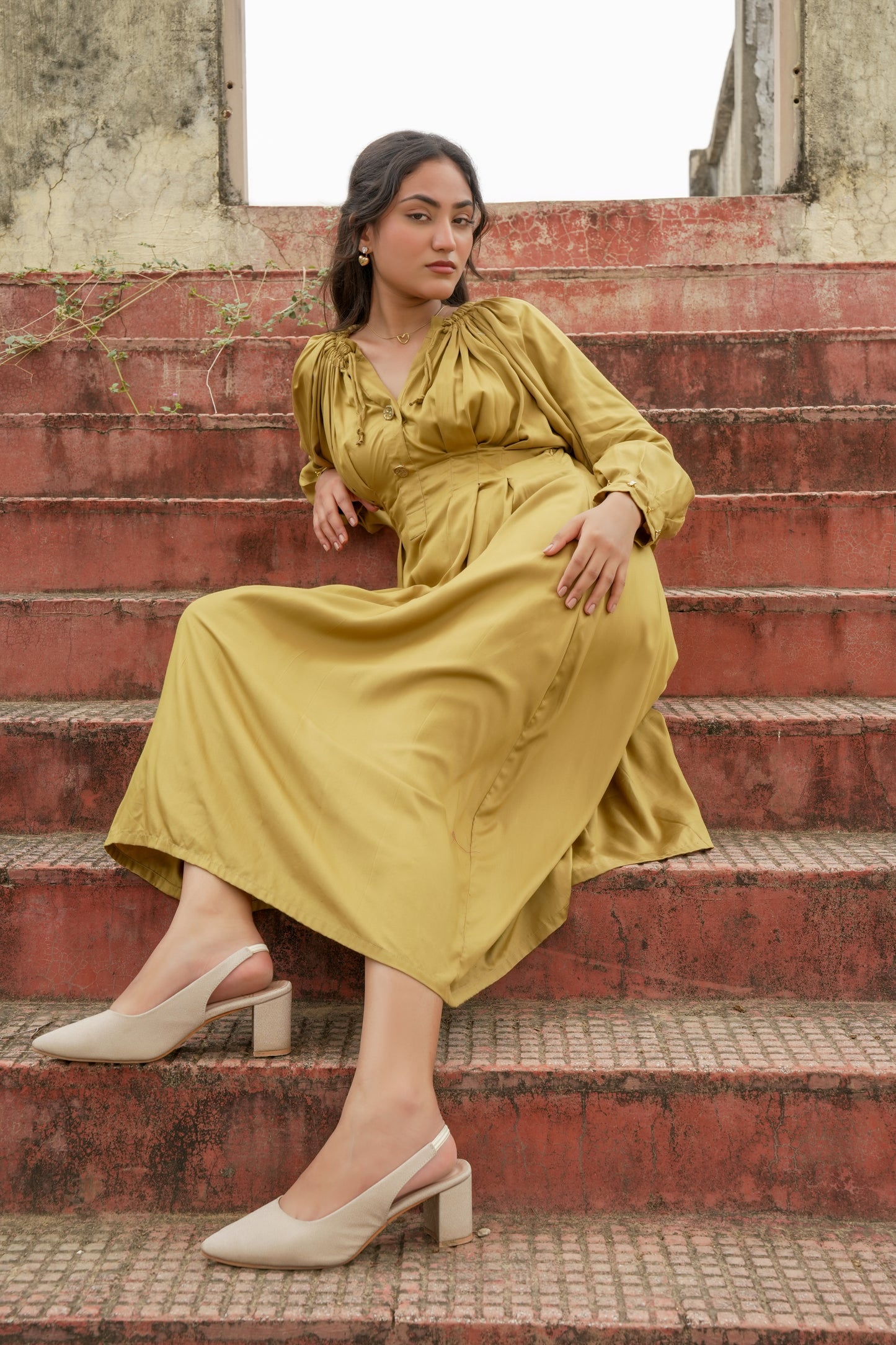 AMBER DRAPE DRESS