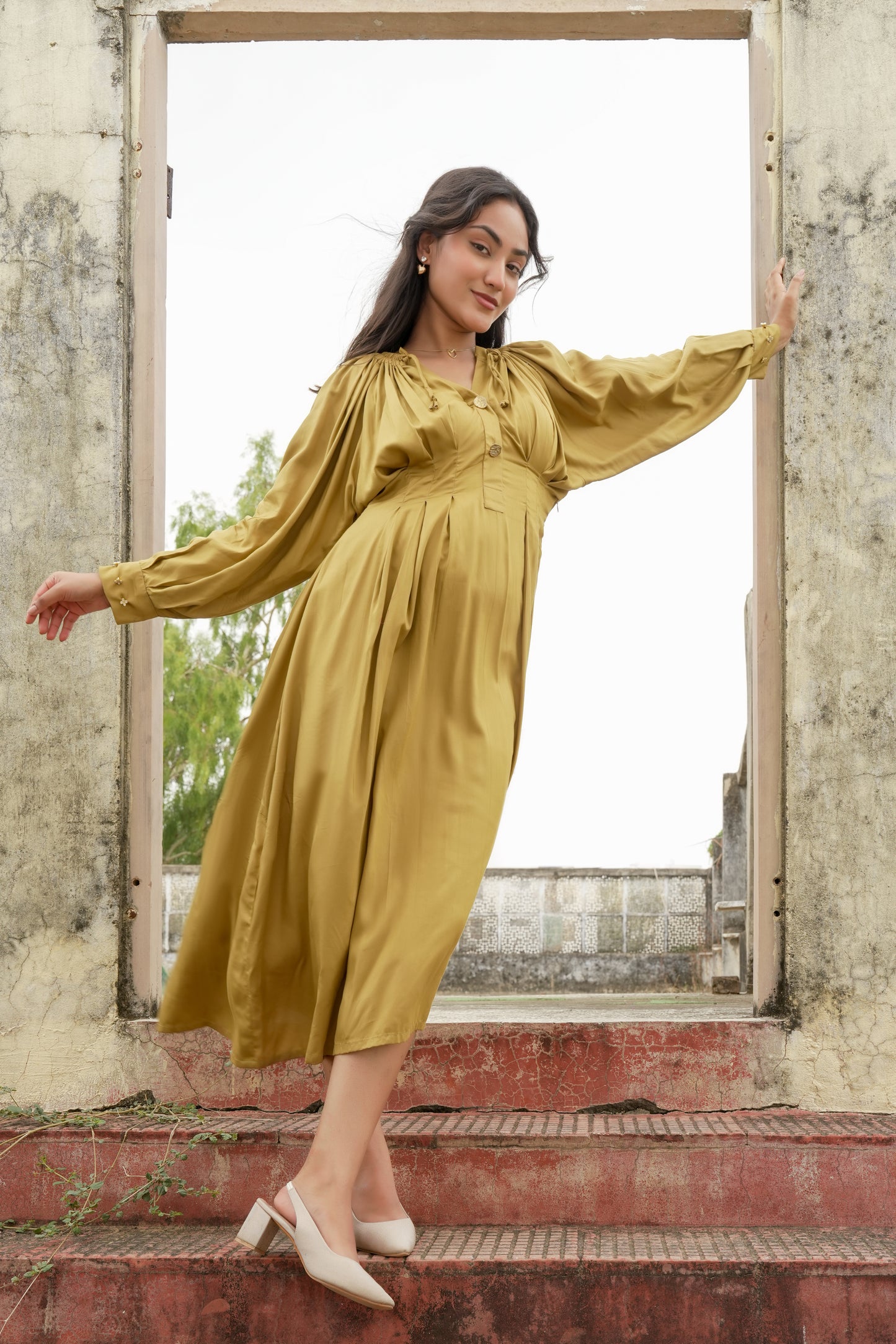 AMBER DRAPE DRESS