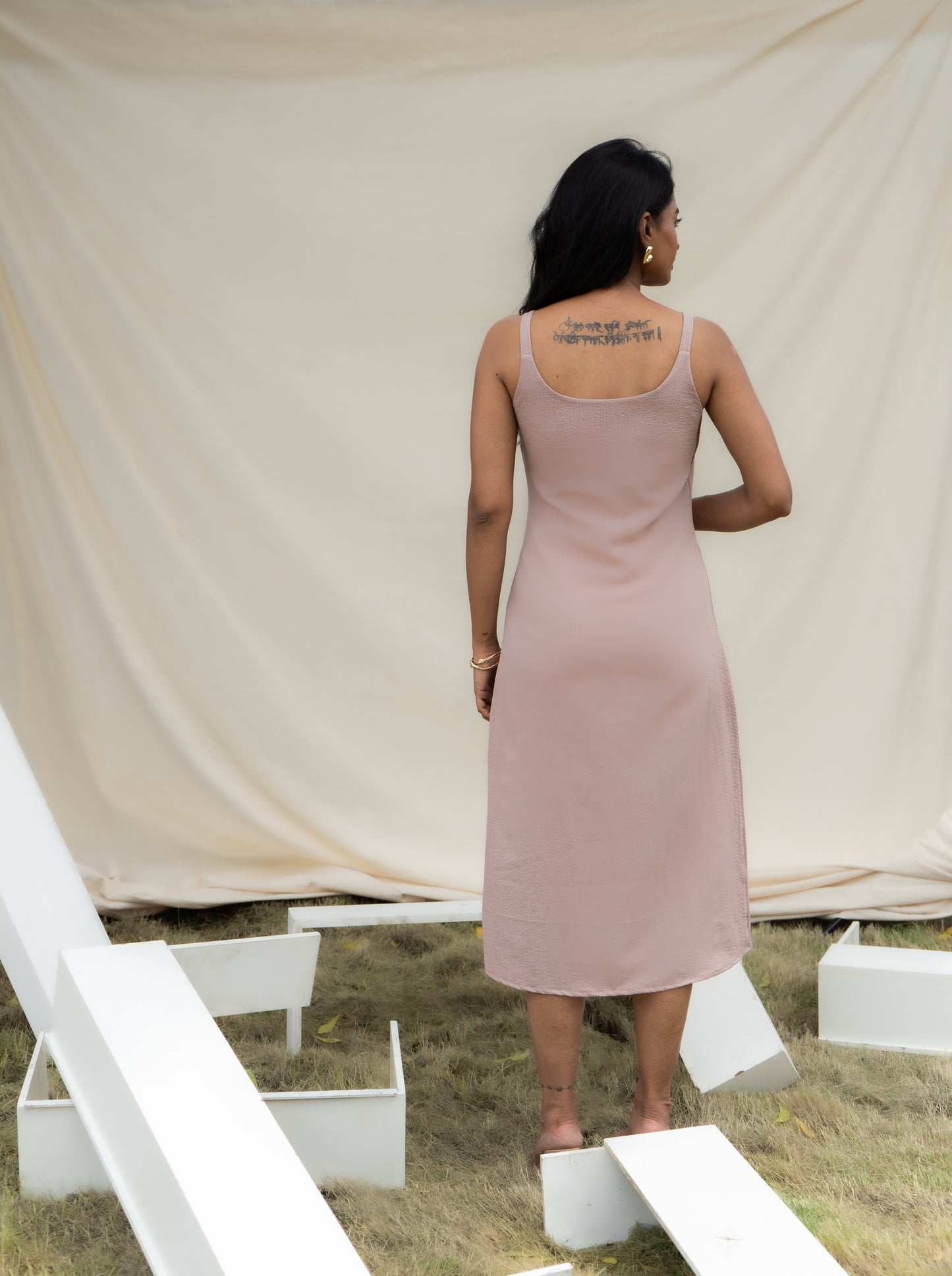 BLUSH TUCK DRESS