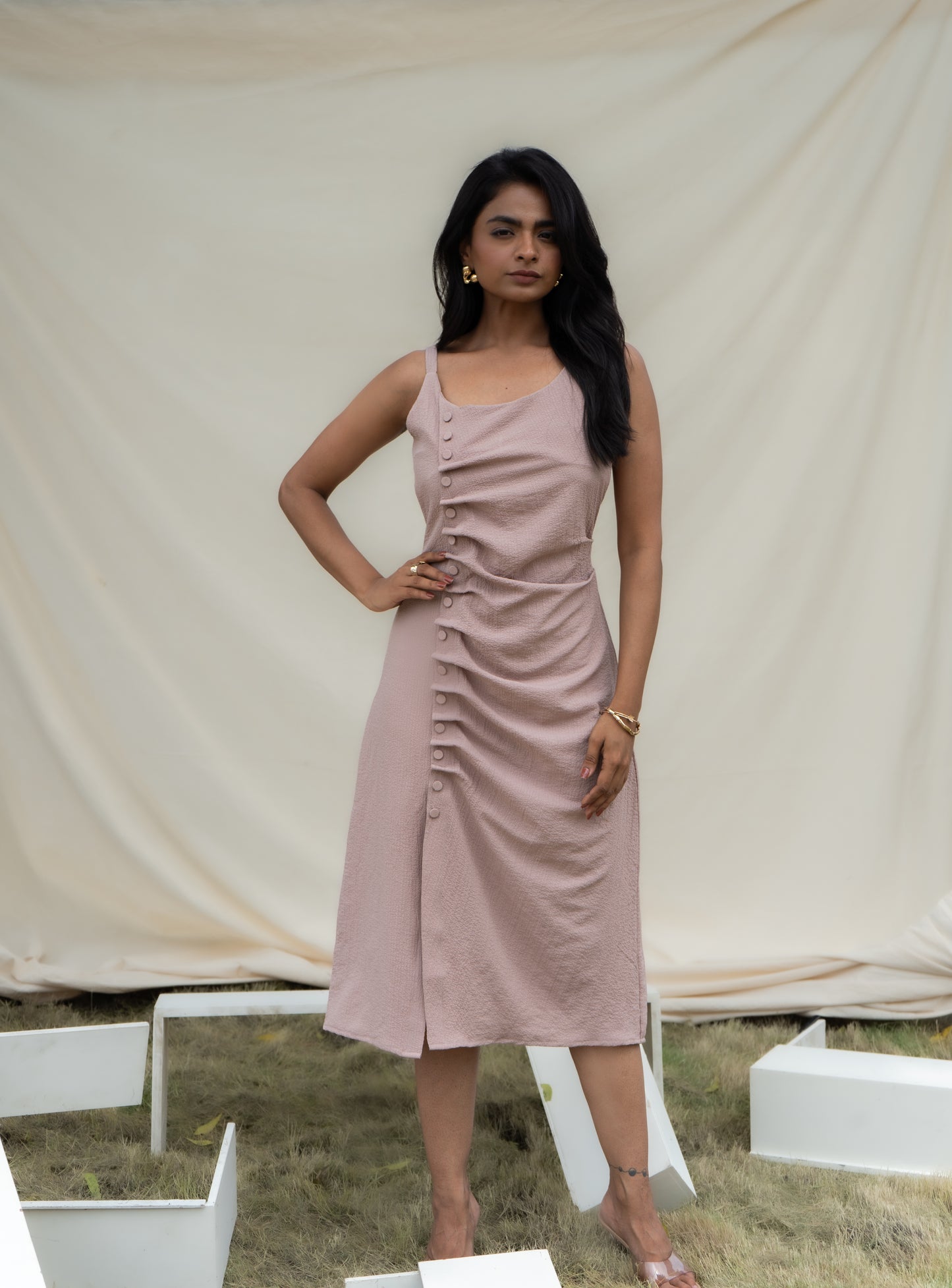 BLUSH TUCK DRESS