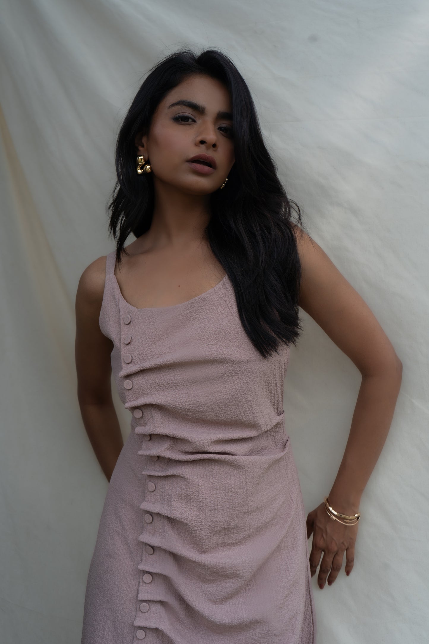BLUSH TUCK DRESS