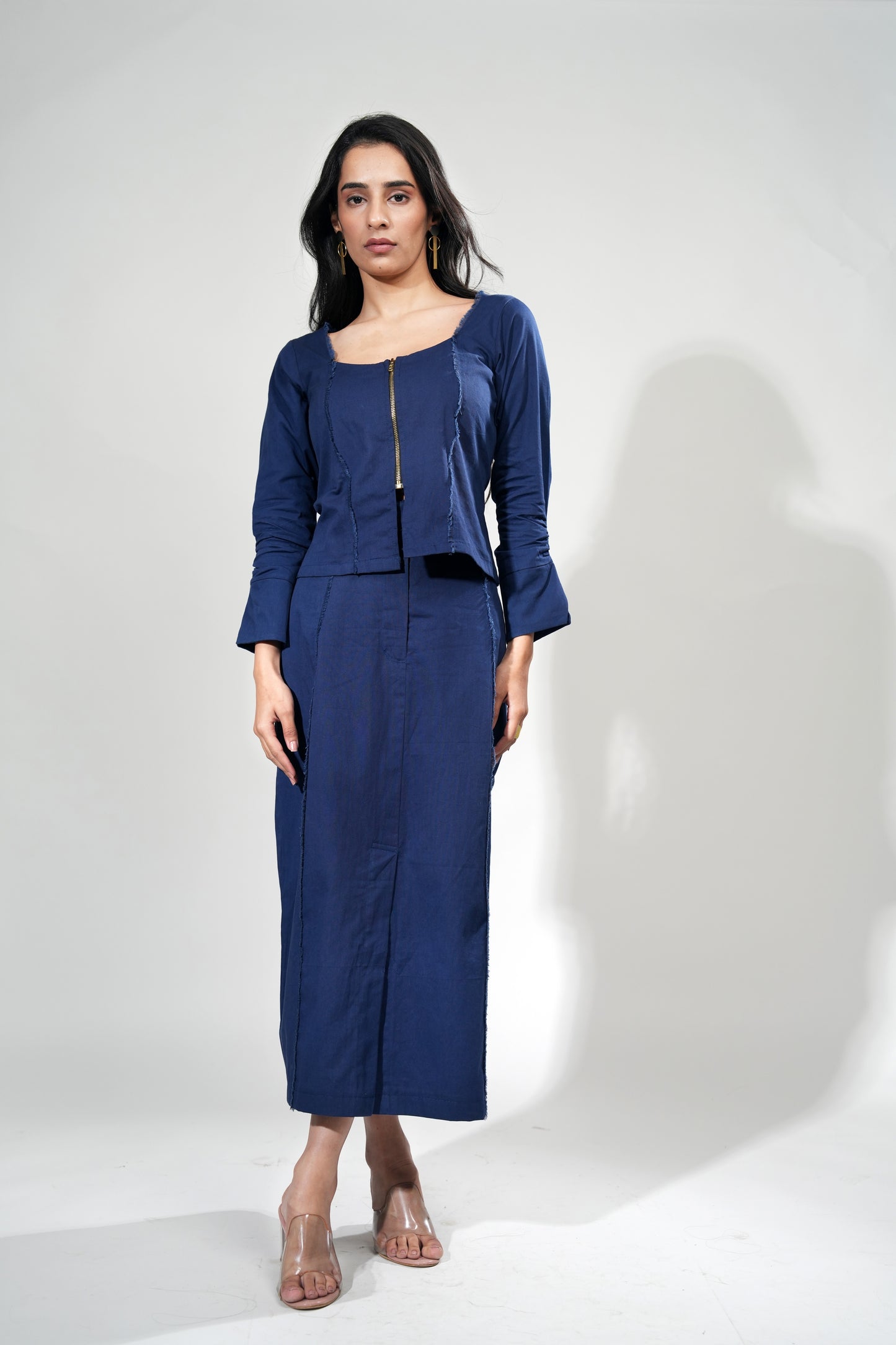 DENIM FRINGE SET