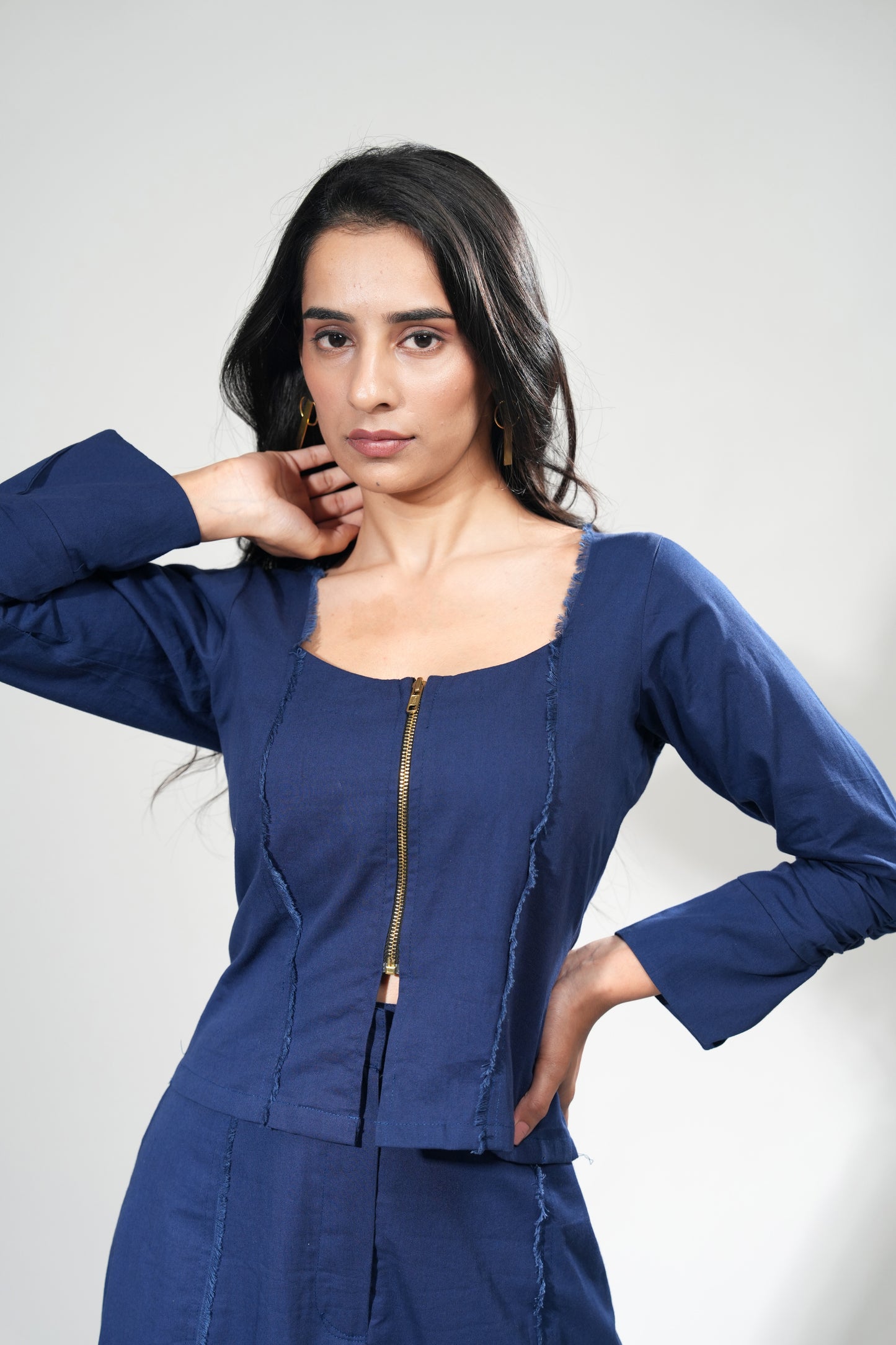 DENIM FRINGE SET