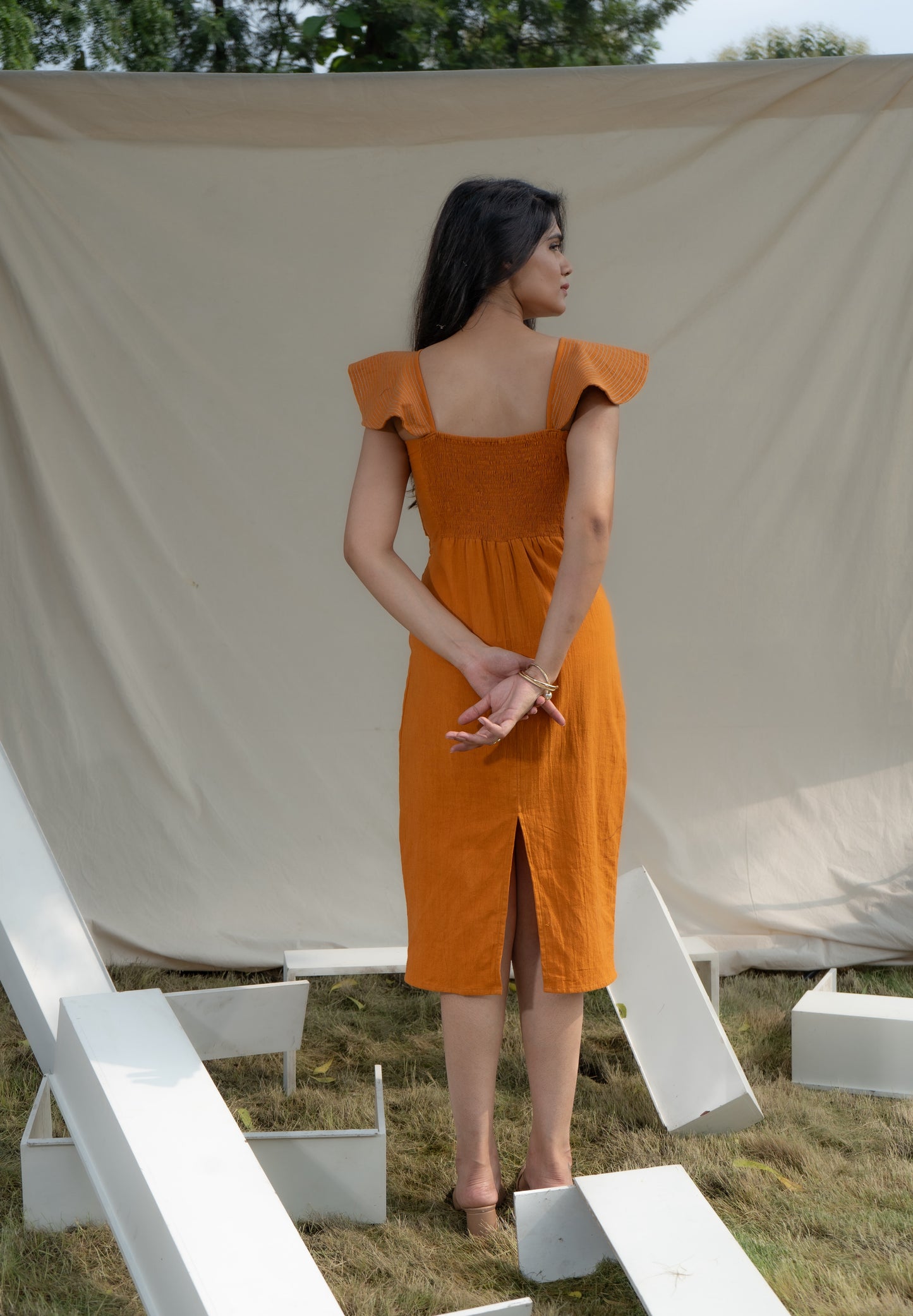 TANGERINE AURORA DRESS